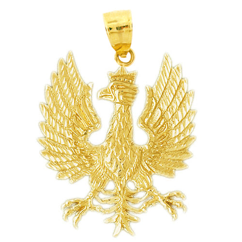 Image of ID 1 14K Gold Eagle Crest Pendant