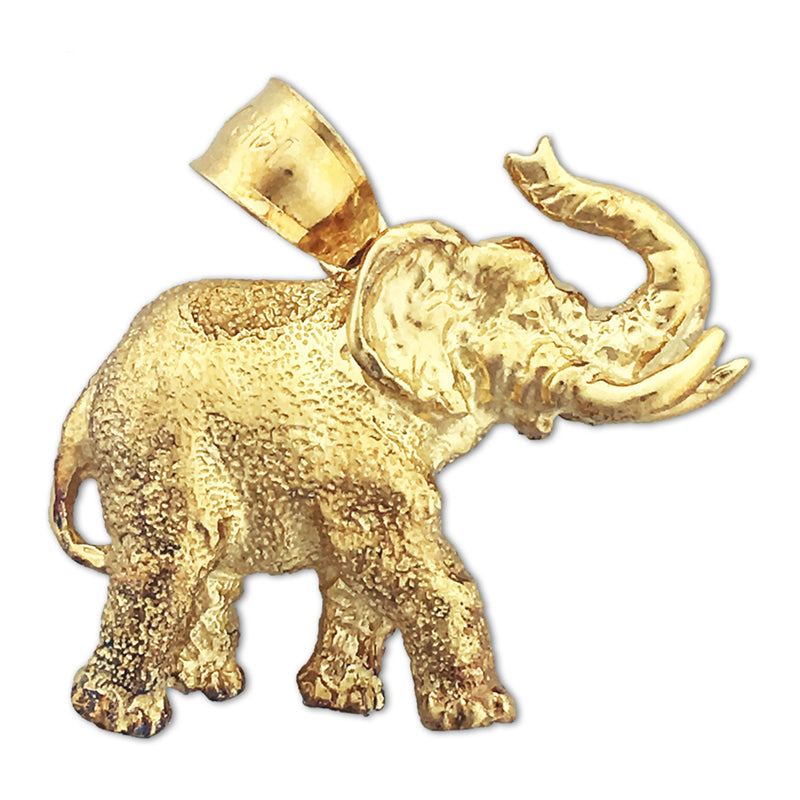 Image of ID 1 14K Gold Elephant with Tusks Pendant