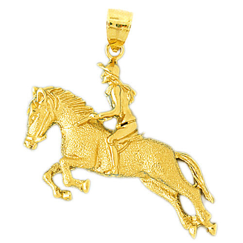 Image of ID 1 14K Gold Equestrian Horse Pendant