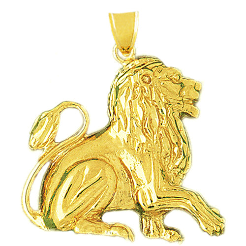 Image of ID 1 14K Gold Feral Lion Pendant