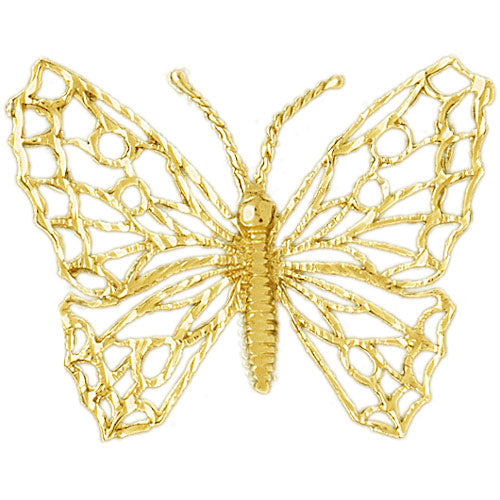 Image of ID 1 14K Gold Filigree Butterfly Pendant