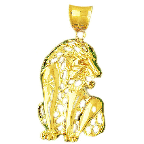 Image of ID 1 14K Gold Filigree Lion Pendant