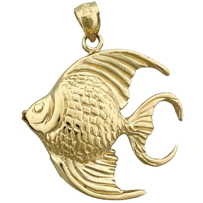 Image of ID 1 14K Gold Freshwater Angel Fish Pendant