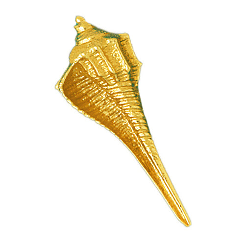 Image of ID 1 14K Gold Gastropod Mollusk Whelk Seashell Pendant