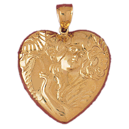 Image of ID 1 14K Gold Goddess of Love Heart Pendant