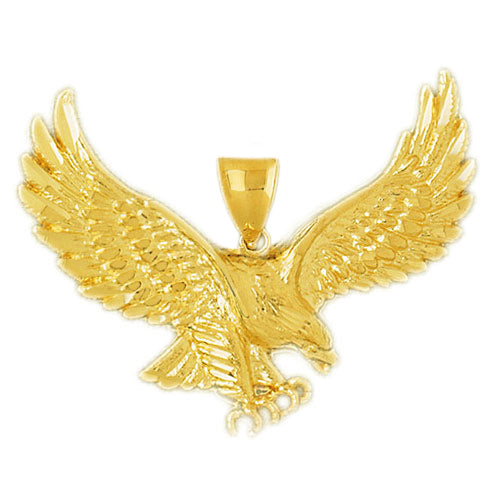Image of ID 1 14K Gold Hunting Bald Eagle Pendant