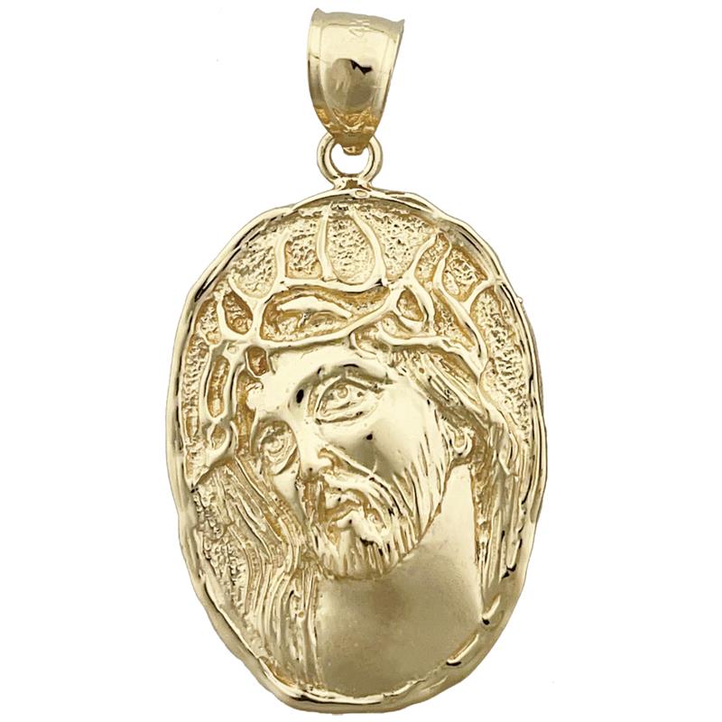 Image of ID 1 14K Gold Jesus Christ Face Medallion