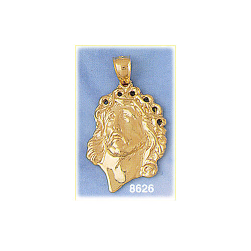 Image of ID 1 14K Gold Jesus Christ with Crown of Thorns Pendant