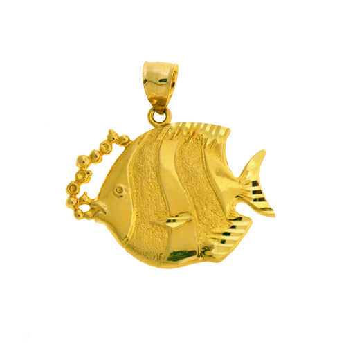 Image of ID 1 14K Gold Jumbo Angelfish Pendant