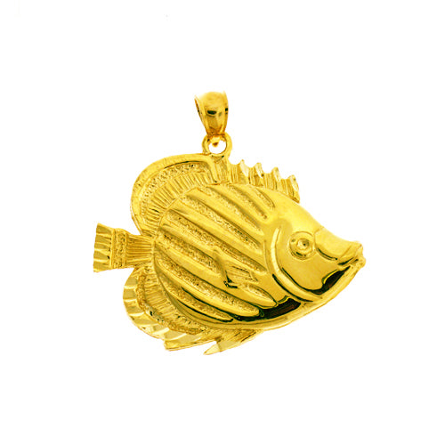 Image of ID 1 14K Gold Large Angel Fish Pendant