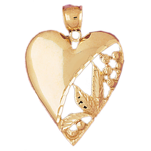 Image of ID 1 14K Gold Leaf Heart Pendant