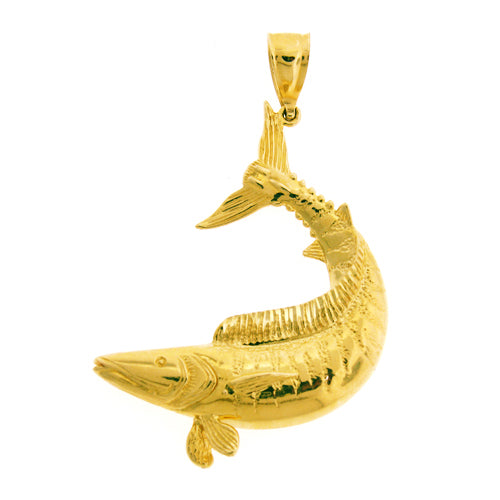 Image of ID 1 14K Gold Lifelike Fish Pendant