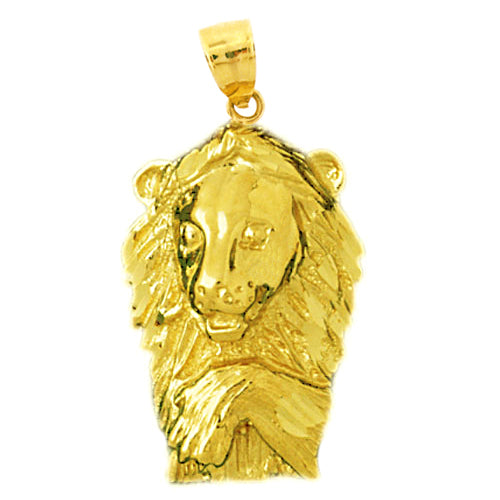 Image of ID 1 14K Gold Lion Head with Paw Pendant