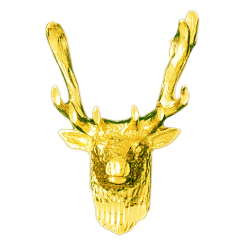 Image of ID 1 14K Gold Male Deer Head Pendant