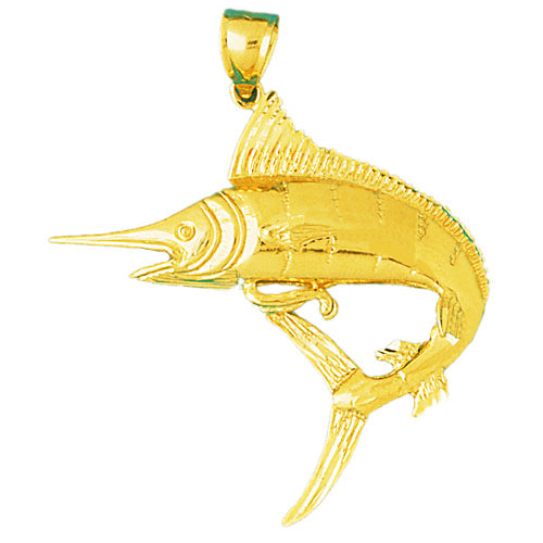 Image of ID 1 14K Gold Marlin Sealife Pendant