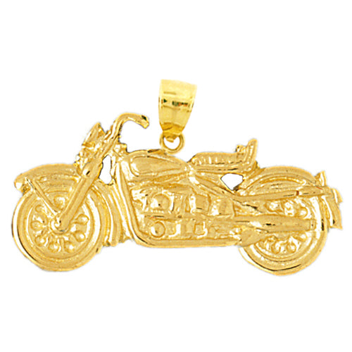 Image of ID 1 14K Gold Motorcycle Cruiser Pendant