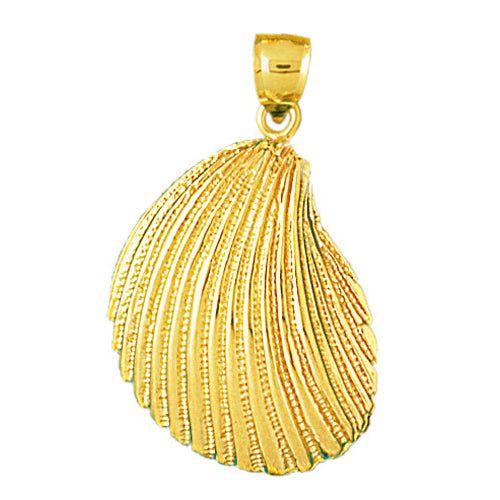 Image of ID 1 14K Gold Mussel Clam Shell Mollusc Pendant