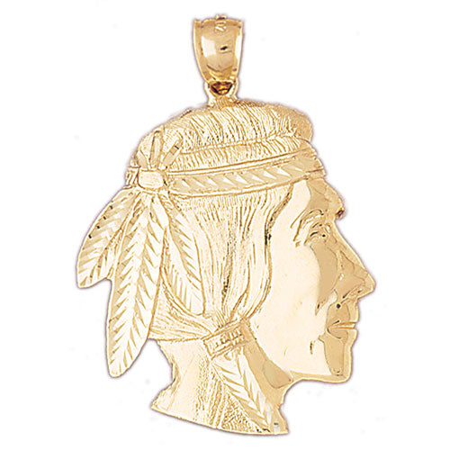 Image of ID 1 14K Gold Native Indian Pendant