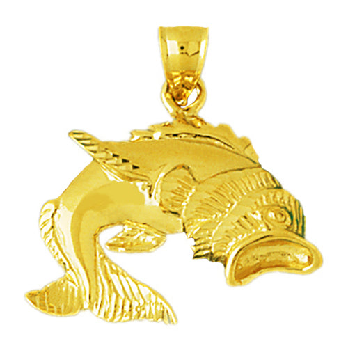 Image of ID 1 14K Gold Open Mouth Goldfish Pendant