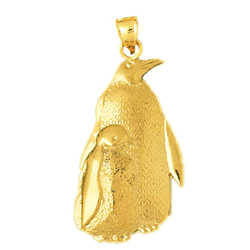 Image of ID 1 14K Gold Penguin and Calf Pendant
