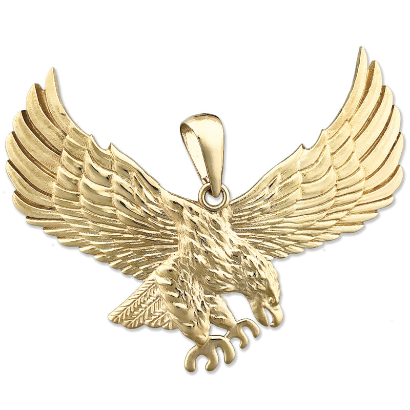 Image of ID 1 14K Gold Pouncing Eagle Pendant