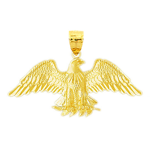 Image of ID 1 14K Gold Preching Eagle Pendant