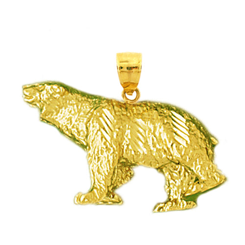 Image of ID 1 14K Gold Prowling Bear Pendant