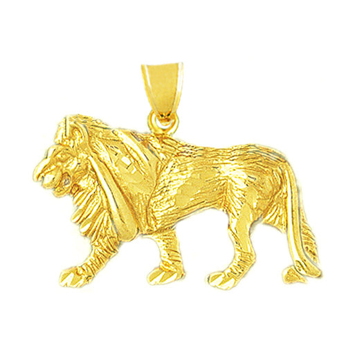 Image of ID 1 14K Gold Prowling Lion Pendant