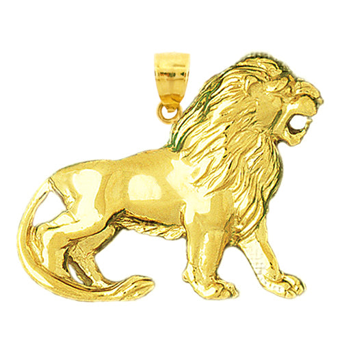 Image of ID 1 14K Gold Roaring Lion Pendant