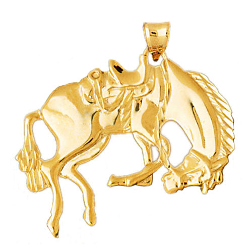 Image of ID 1 14K Gold Rodeo Horse Pendant