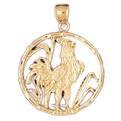 Image of ID 1 14K Gold Rooster Chinese Zodiac Pendant