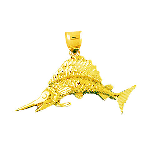 Image of ID 1 14K Gold Sailfish Pendant