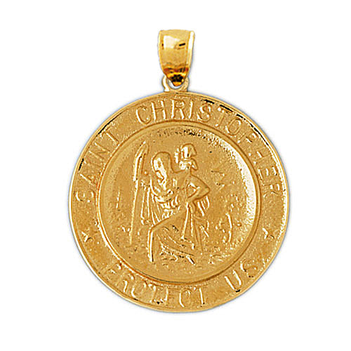 Image of ID 1 14K Gold Saint Christopher Pendant