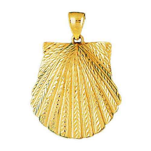 Image of ID 1 14K Gold Scallop Seashell Pendant