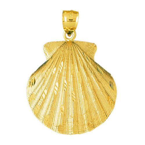 Image of ID 1 14K Gold Scallop Shell Pendant