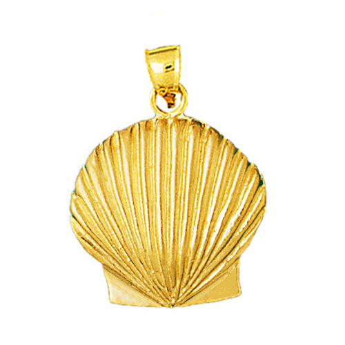 Image of ID 1 14K Gold Sculpted Scallop Shell Pendant