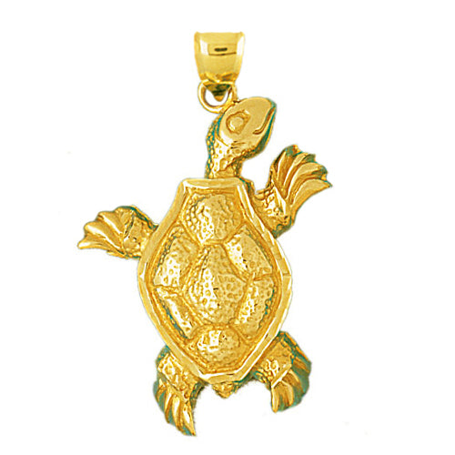 Image of ID 1 14K Gold Sea Life Turtle Pendant