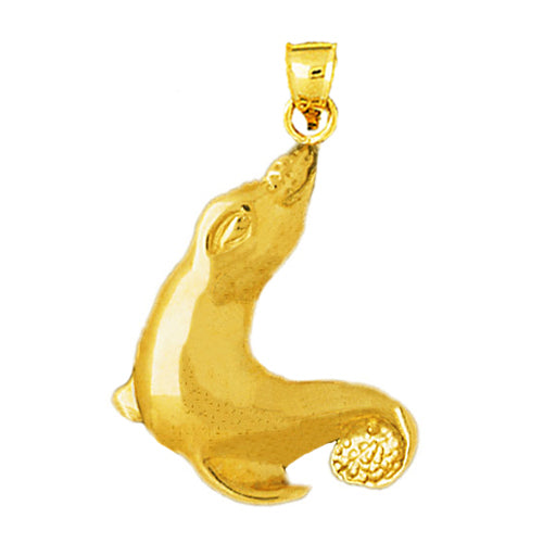 Image of ID 1 14K Gold Sea Lion Calf Pendant