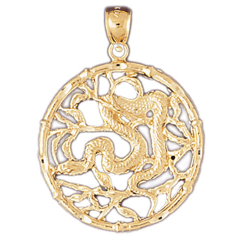 Image of ID 1 14K Gold Snake Chinese Zodiac Pendant