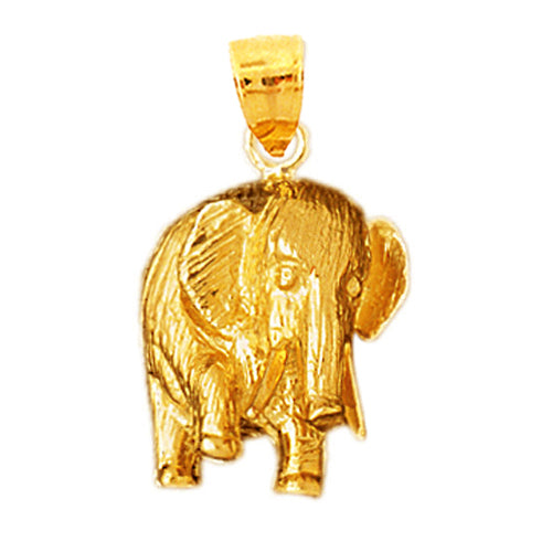 Image of ID 1 14K Gold Stomping Elephant Pendant