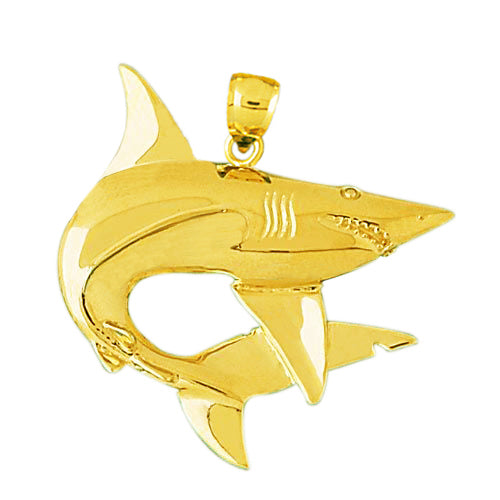 Image of ID 1 14K Gold Swirly Shark Pendant