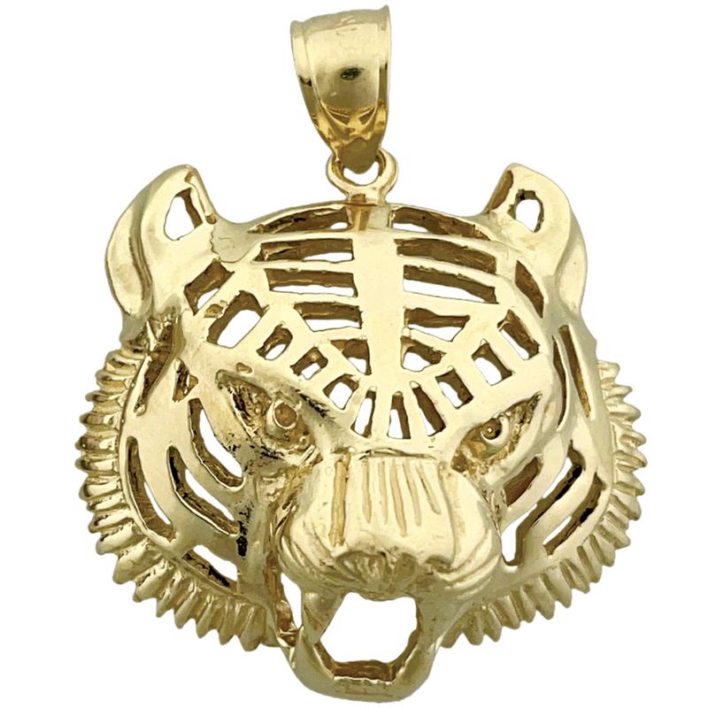 Image of ID 1 14K Gold Tiger Head Pendant