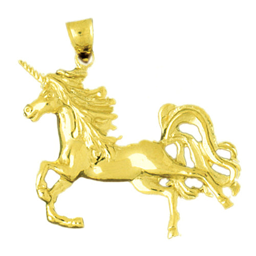 Image of ID 1 14K Gold Trotting Unicorn Pendant