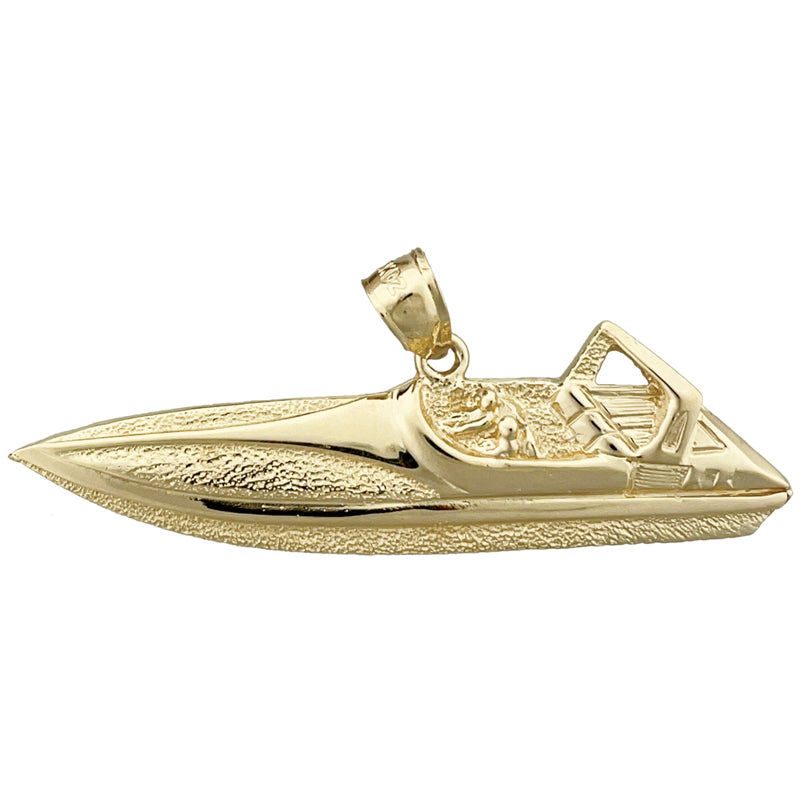 Image of ID 1 14K Gold Two Seater Speed Boat Pendant
