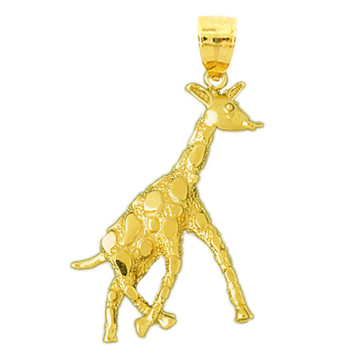 Image of ID 1 14K Gold Walking Giraffe Pendant