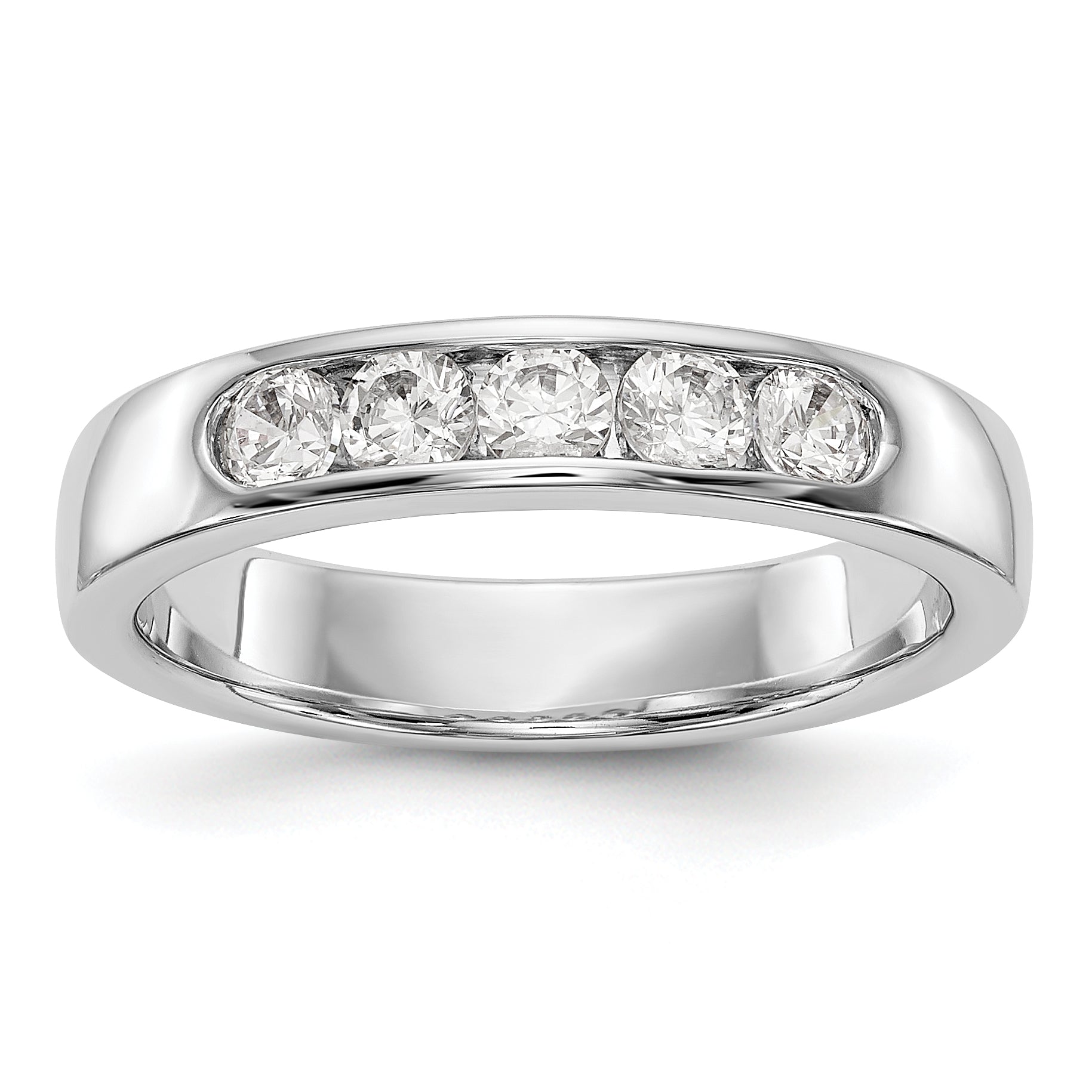 Image of ID 1 14K White Gold 5 Stone Diamond Channel Band