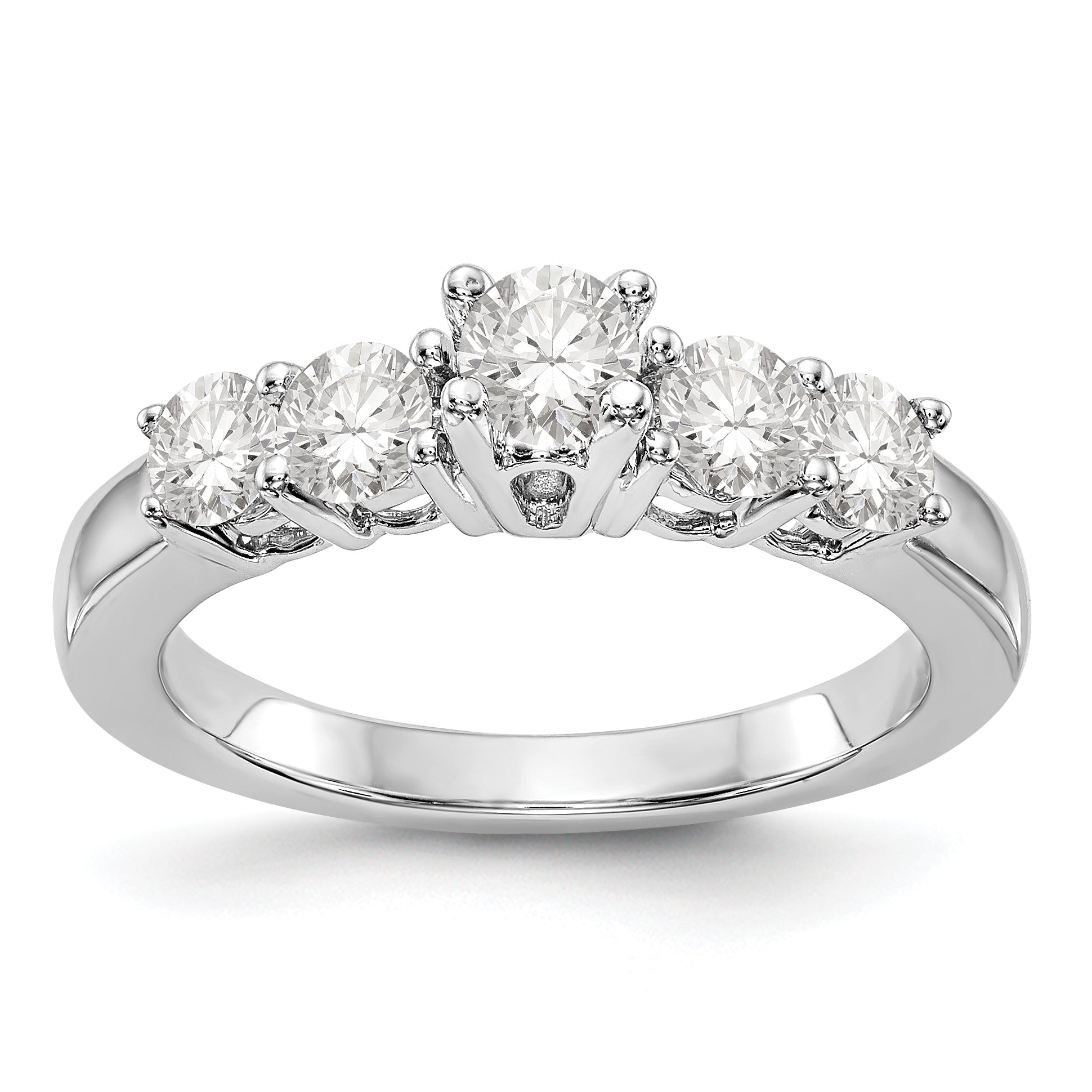 Image of ID 1 14K White Gold 5 Stone Diamond Engagement Ring