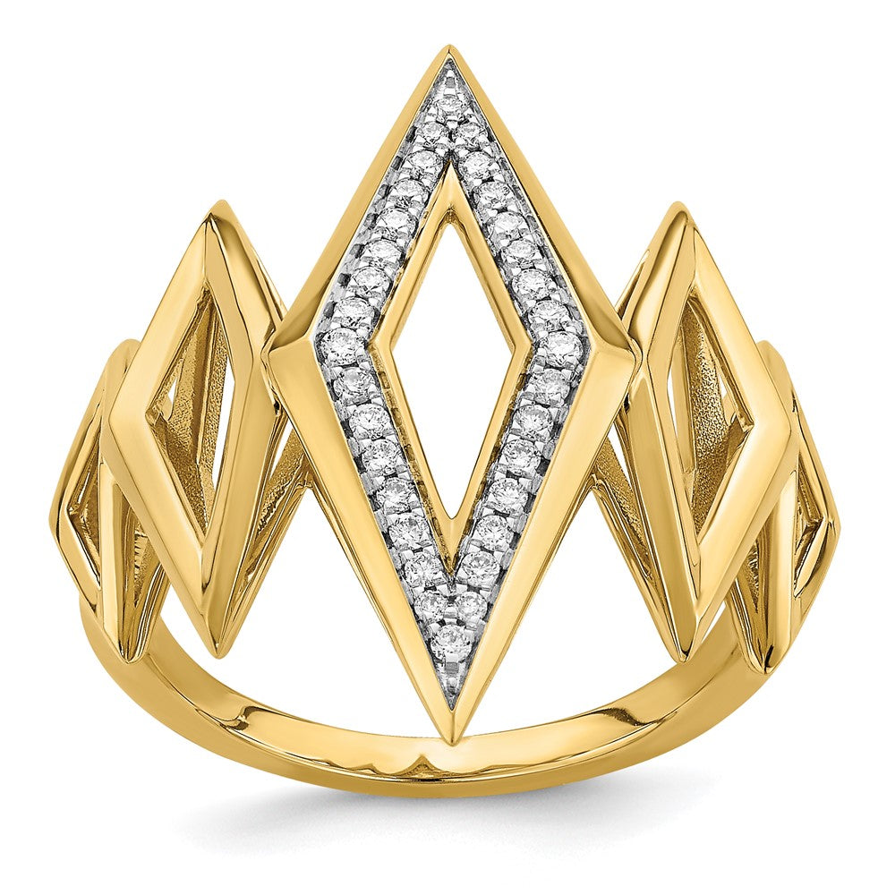 Image of ID 1 14K Yellow Gold Polished Fancy Geometric Real Diamond Ring