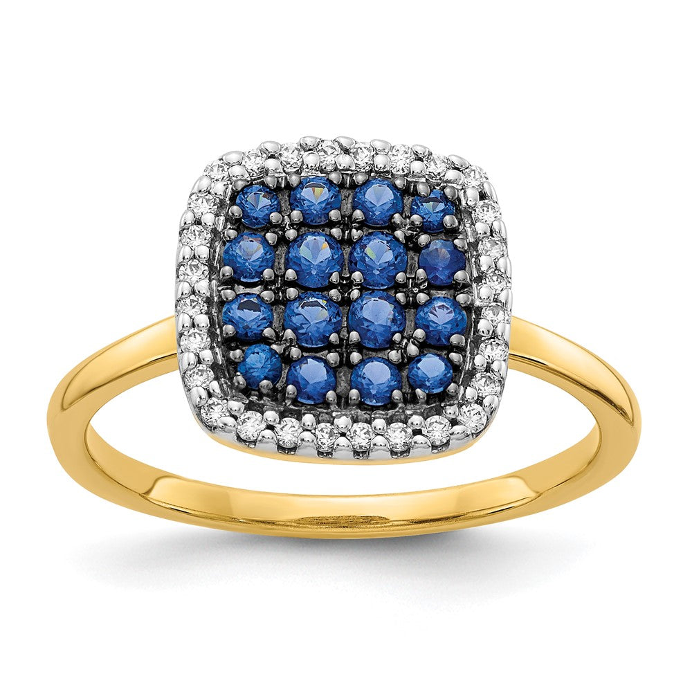 Image of ID 1 14K Yellow Gold Real Diamond and Sapphire Ring
