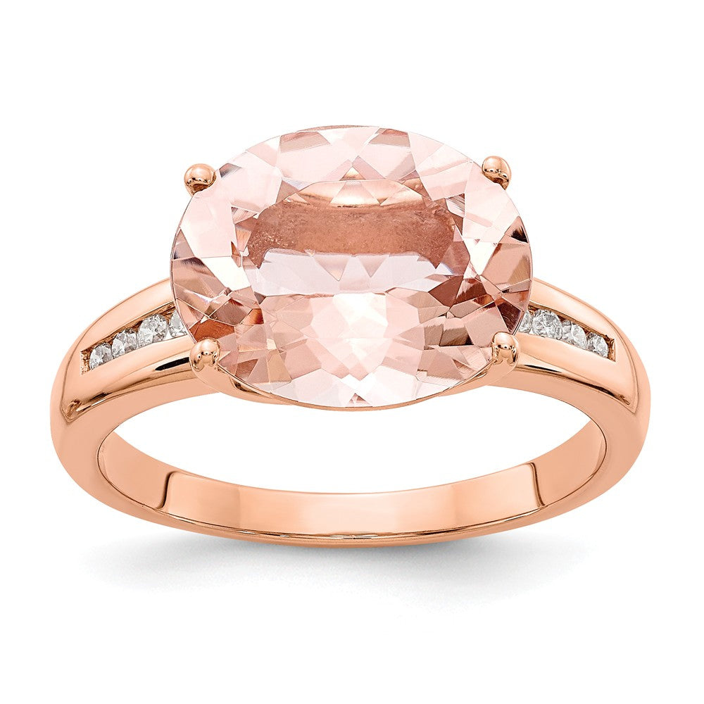 Image of ID 1 14k Rose Gold Diamond and Morganite Ring